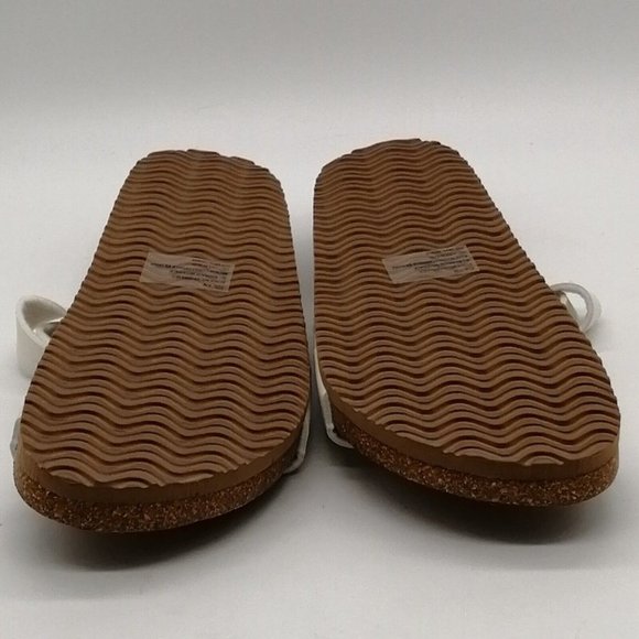 Maurices Womans Lucy Double Buckle Slide Sandals White Cork Wedge Heel 6M - Picture 4 of 10